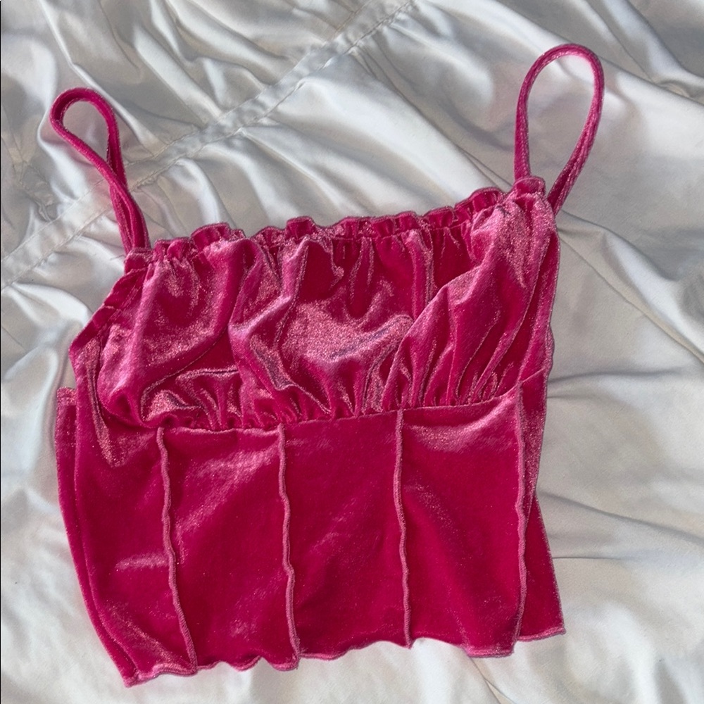 SHEIN Pink Ruched Sleeveless Camisole